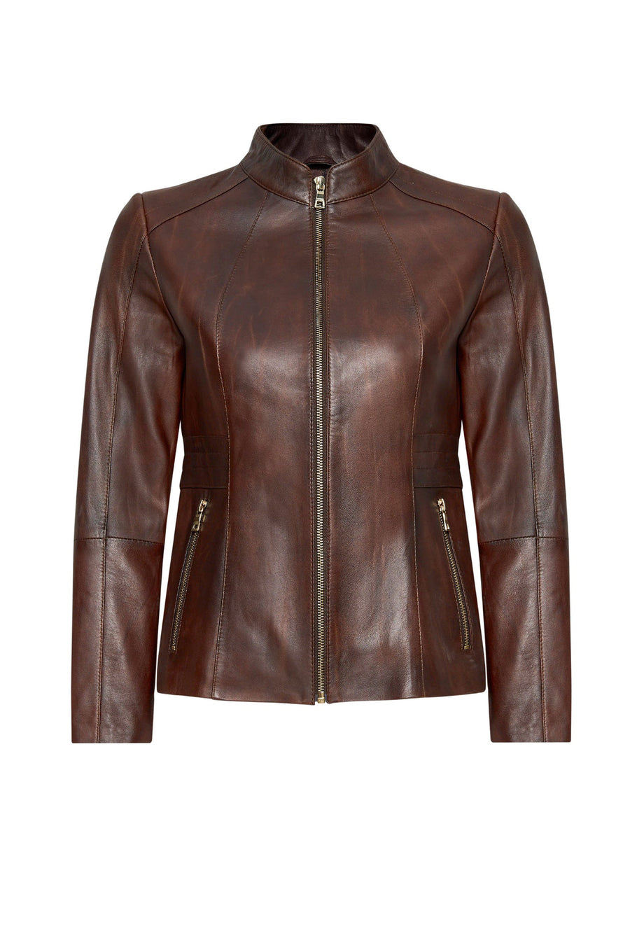 Lydia Women's Brown Short Leather Jacket