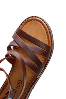 Women's Brown Leather Bodrum Sandals | Derimod