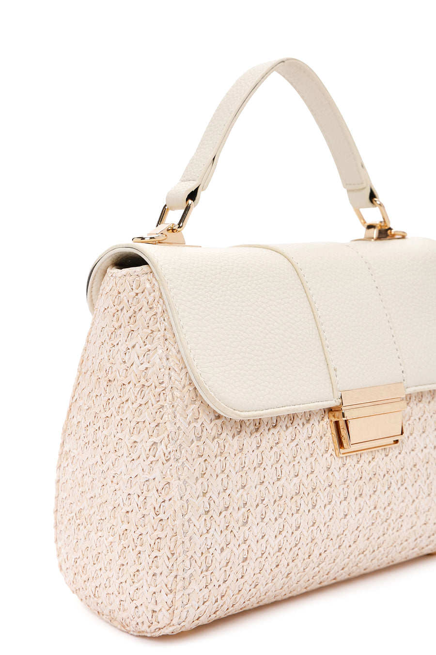 Women's Beige Long Strap Straw Shoulder Bag