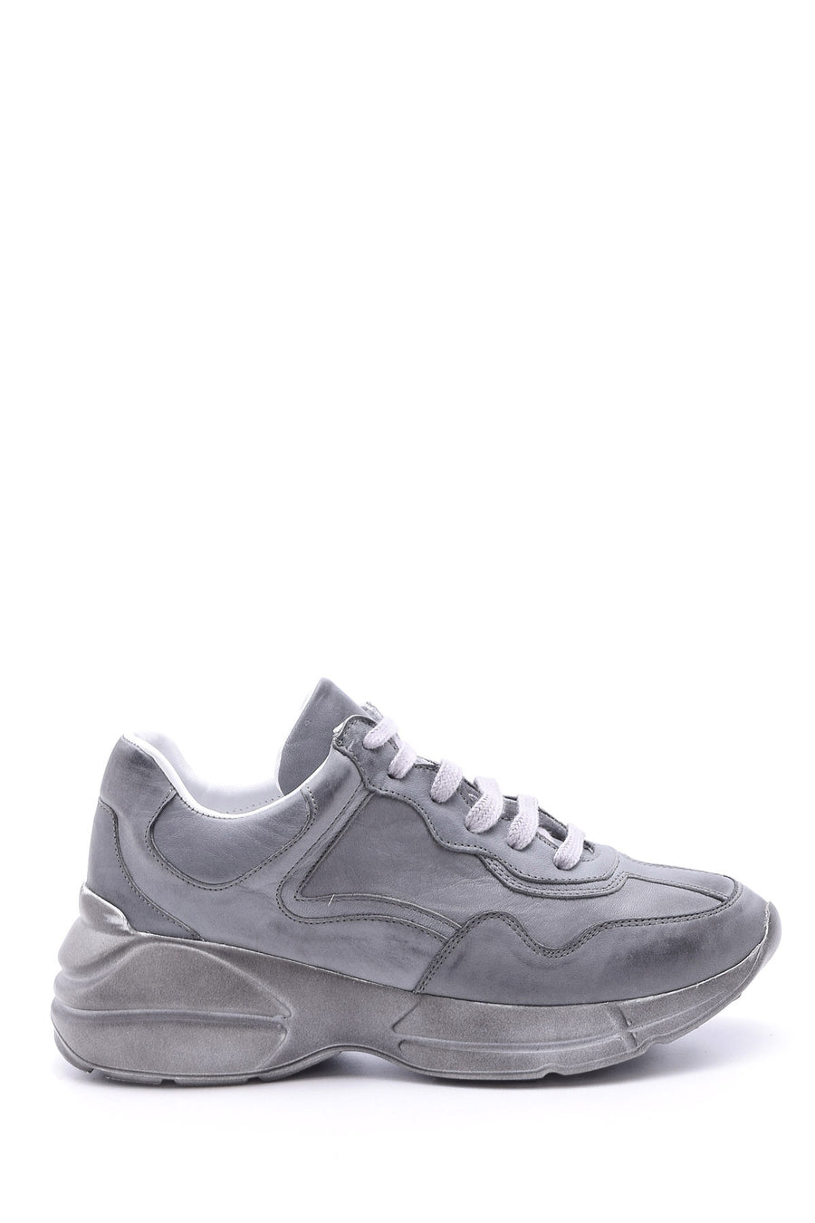 Women's High-Sole Leather Sneaker 19WFD240018 | Derimod