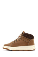 Men's Beige Lace-Up Thick-Soled Nubuck Leather Sports Boots | Derimod