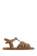 Women's Mink Ankle Strap Suede Leather Sandals | Derimod