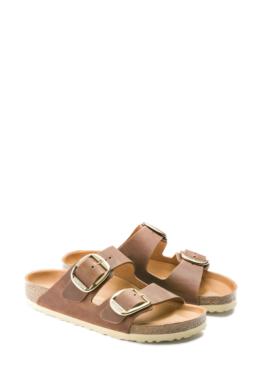 Birkenstock Kadın Kahverengi Deri Çift Tokalı Arizona Big Buckle Terlik