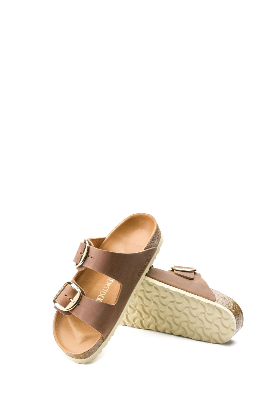 Birkenstock Kadın Kahverengi Deri Çift Tokalı Arizona Big Buckle Terlik