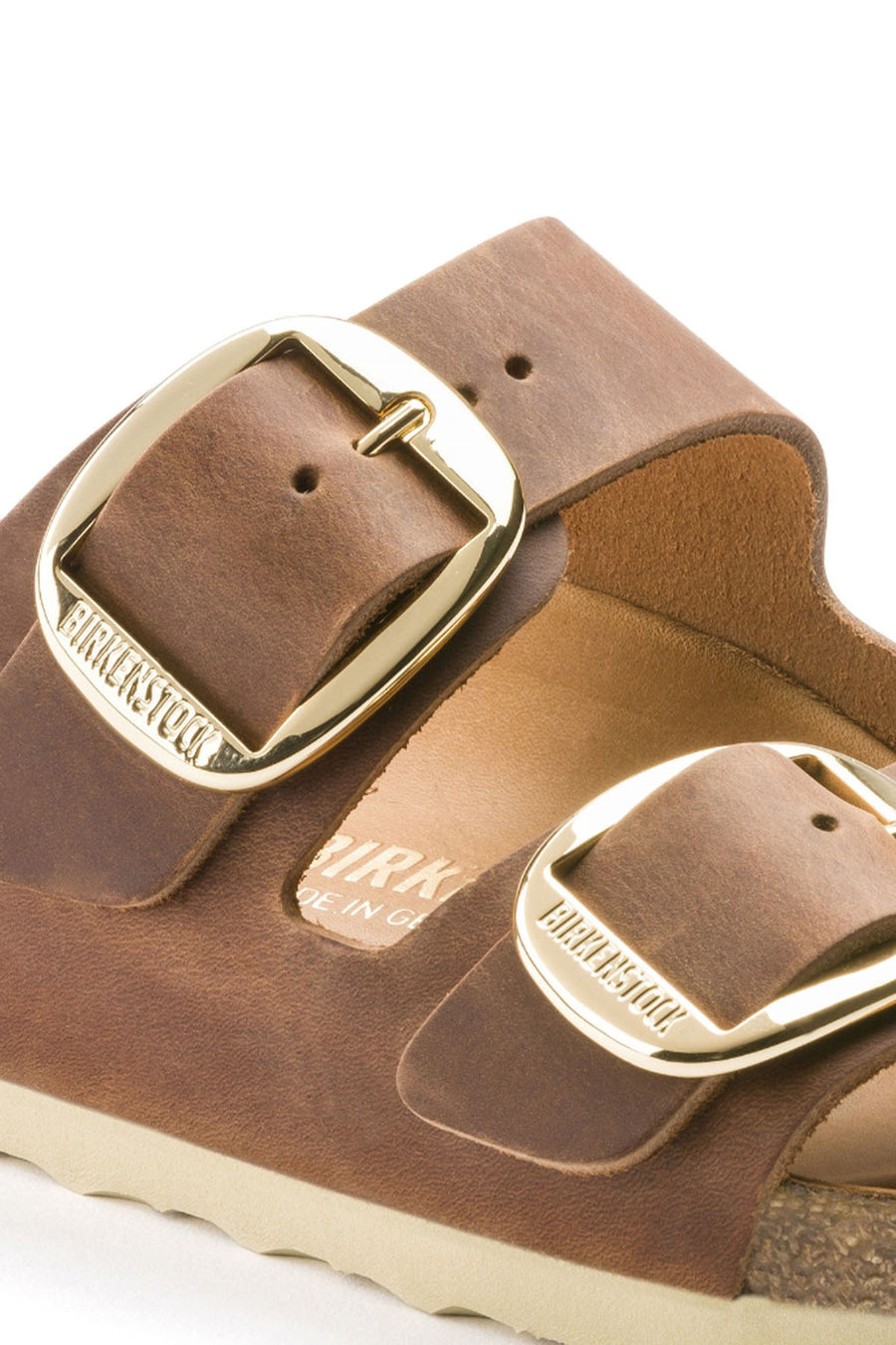 Birkenstock Kadın Kahverengi Deri Çift Tokalı Arizona Big Buckle Terlik