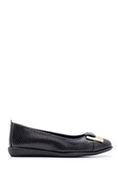 Women's Snakeskin Patterned Leather Ballerinas | Derimod