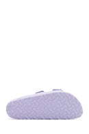 Birkenstock Women's Purple Leather Double Buckle Arizona Eva Flat Slippers | Derimod