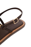 Woman Brown Embellished Toe-Post Sandal | Derimod