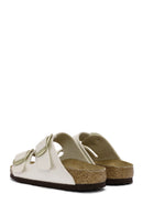 Birkenstock Kadın Beyaz Arizona Big Buckle Bf Graceful Çift Bantlı Metalik Terlik | Derimod