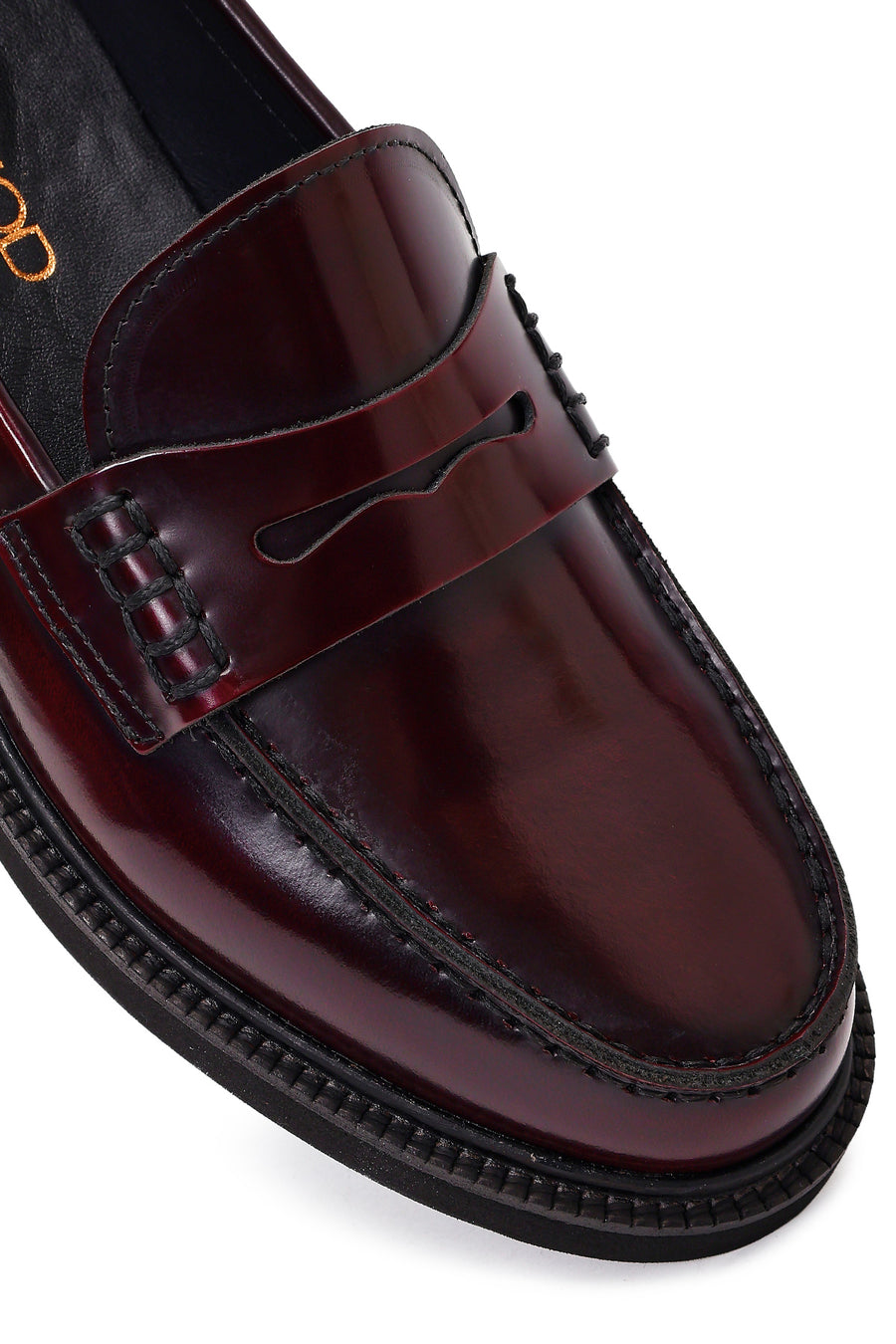 Kadın Bordo Deri Maskülen Loafer