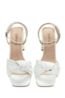 Women's White Transparent Heeled Sandals | Derimod