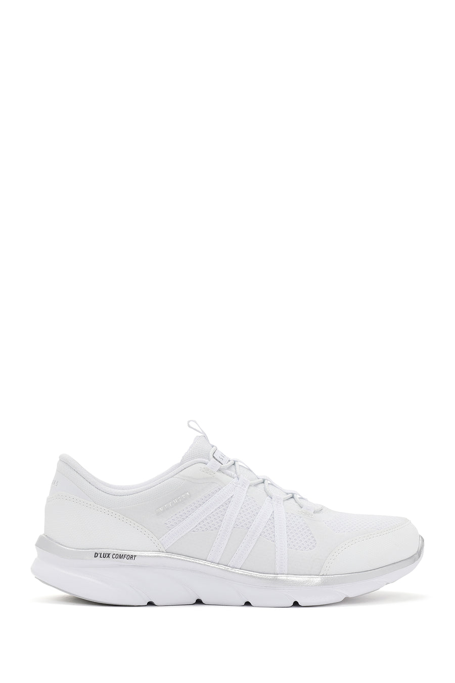 Skechers Women's White D'lux Comfort - Surreal Fabric Sneaker 104347 WSL | Derimod