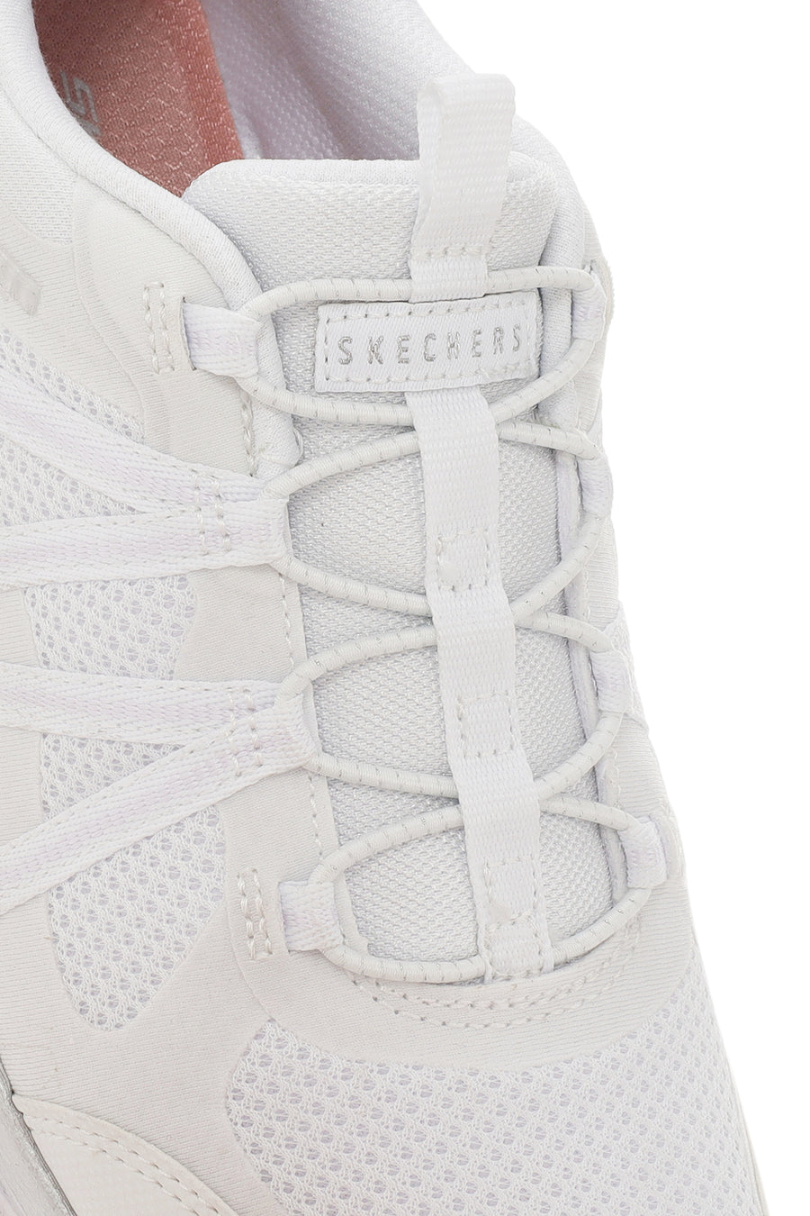 Skechers Women's White D'lux Comfort - Surreal Fabric Sneaker