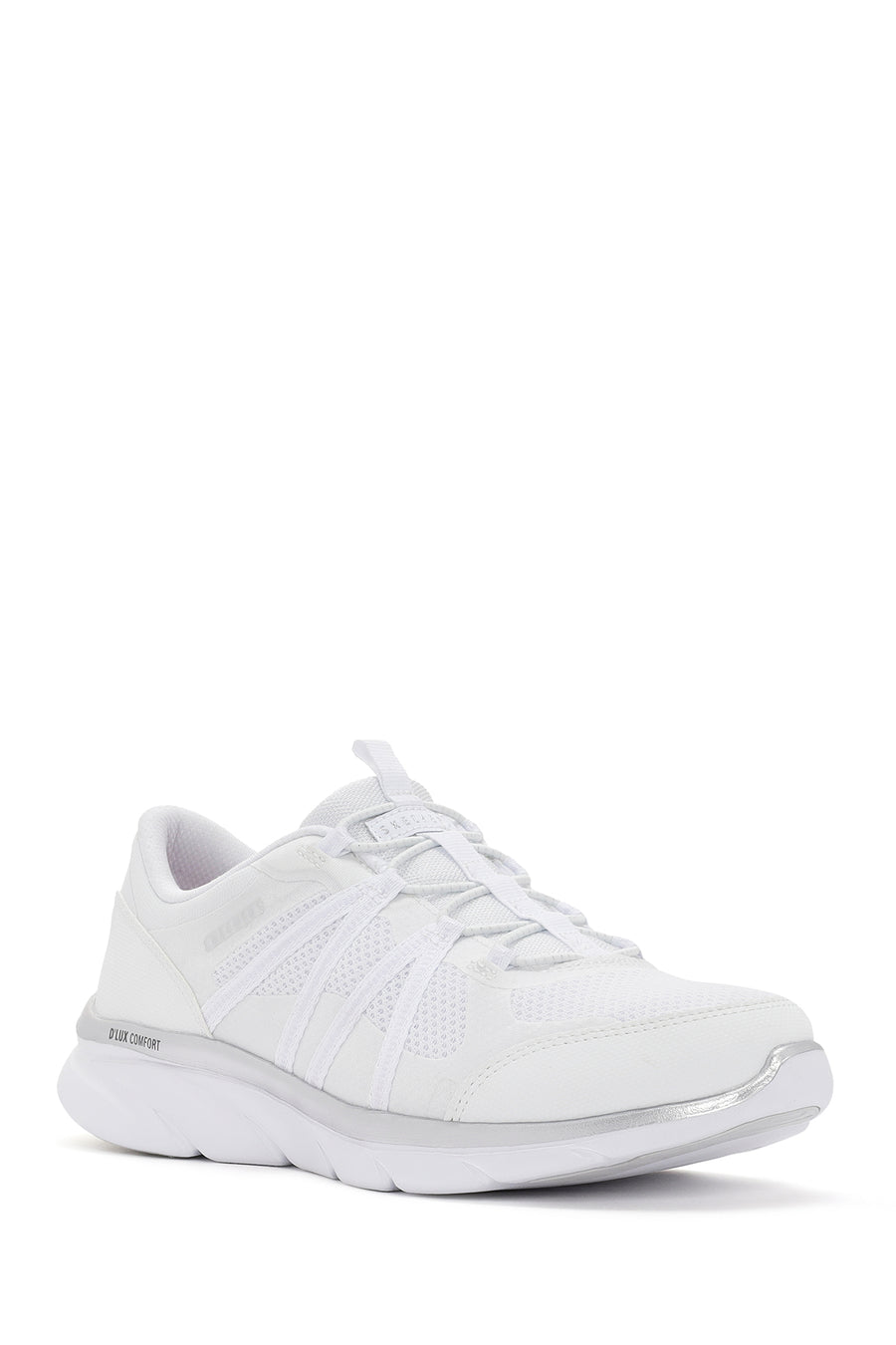 Skechers Women's White D'lux Comfort - Surreal Fabric Sneaker