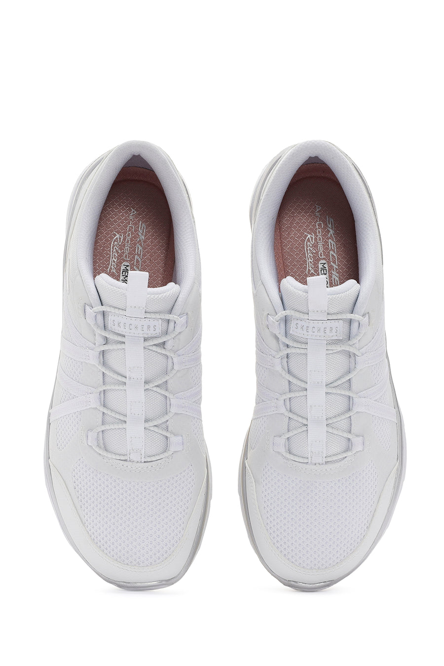 Skechers Women's White D'lux Comfort - Surreal Fabric Sneaker
