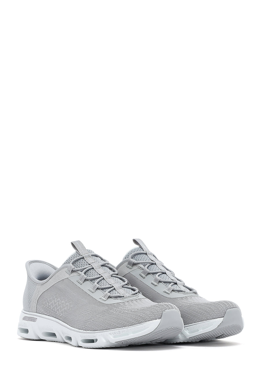 Skechers Kadın Gri Glide Step Gratify Bağcıklı Kumaş Sneaker