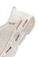 Skechers Women's Beige Glide Step Gratify Lace-Up Fabric Sneakers | Derimod
