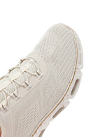 Skechers Women's Beige Glide Step Gratify Lace-Up Fabric Sneakers | Derimod