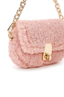 Women's Pink Plush Mini Crossbody Bag | Derimod