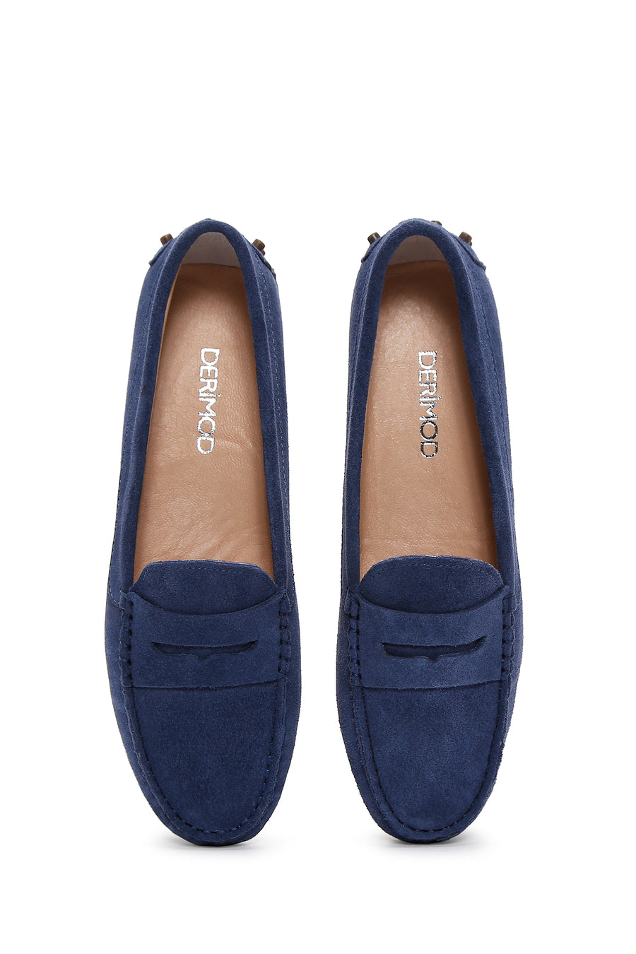 Women's Navy Blue Suede Leather Loafer