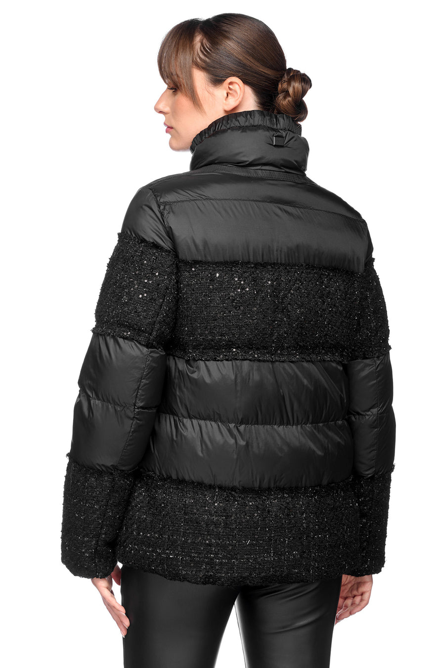 Geox Women's Black Manilva Sequin Detailed Coat