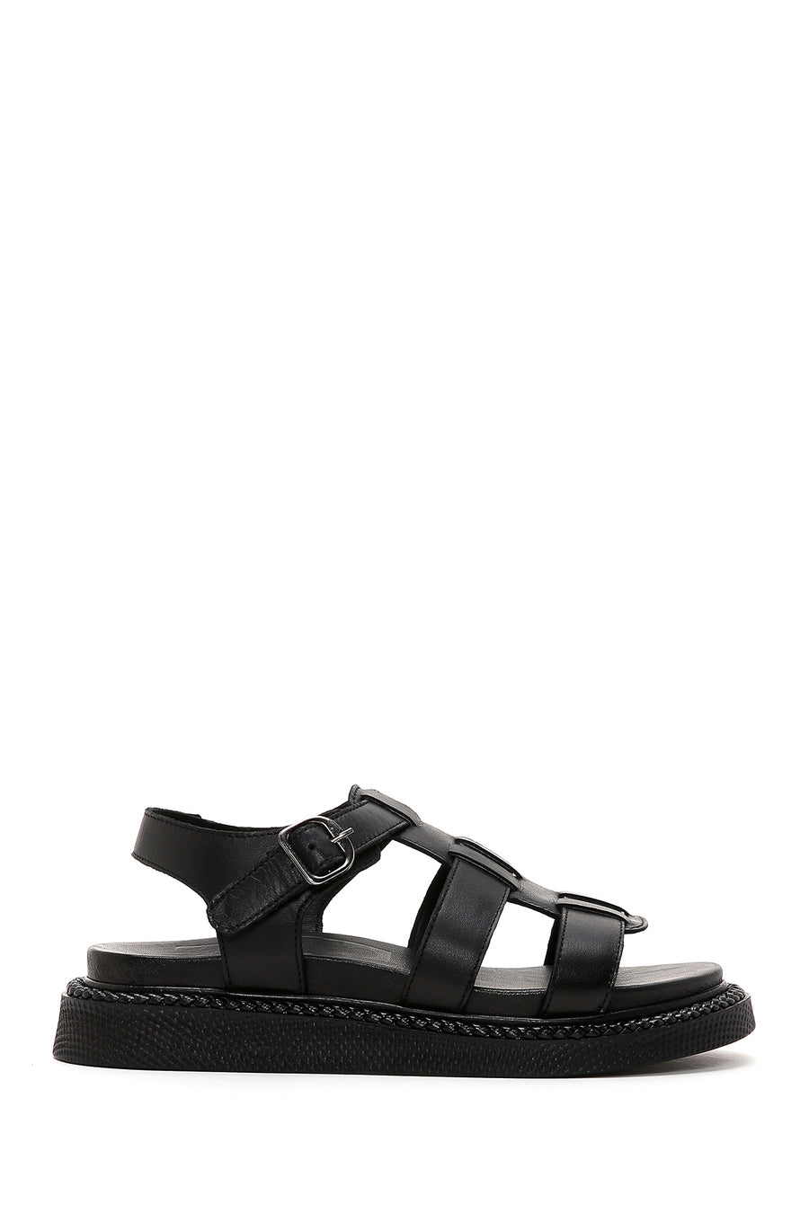 Kadın Siyah Deri Comfort Sandalet 23SFD300218 | Derimod
