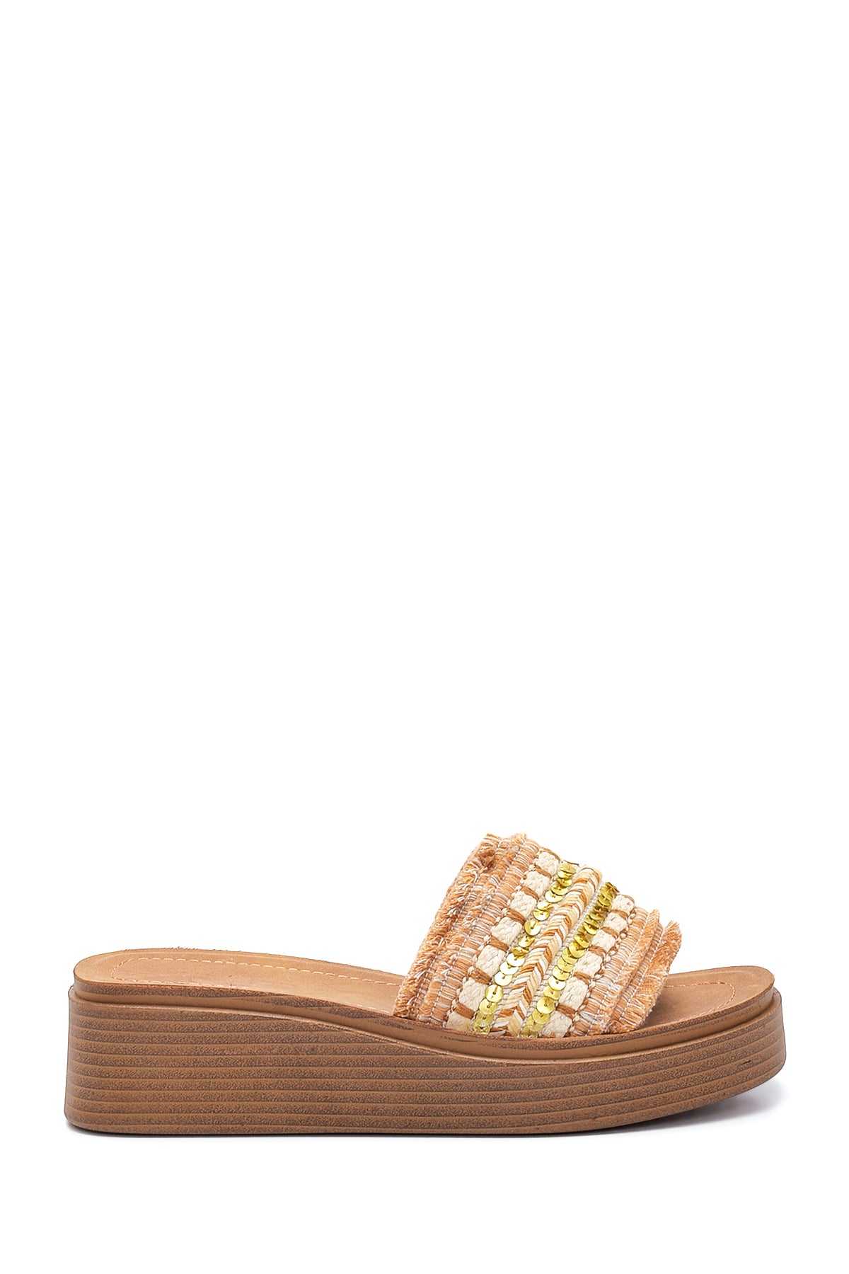 Women's Tan Thick Soled Slippers 22SFE466214 | Derimod
