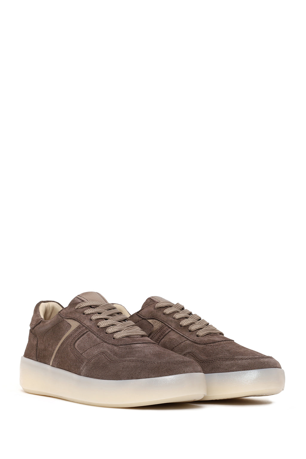Kadın Vizon Bağcıklı Süet Deri Sneaker