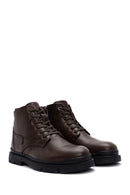 Male Brown Zip Closure Leather Casual Boots | Derimod