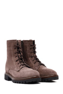 Women's Mink Zipper Thick Sole Suede Leather Ankle Boots | Derimod