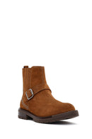 Women's Tan Suede Leather Chelsea Boots | Derimod
