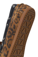Kadın Leopar Desenli Süet Deri Loafer | Derimod