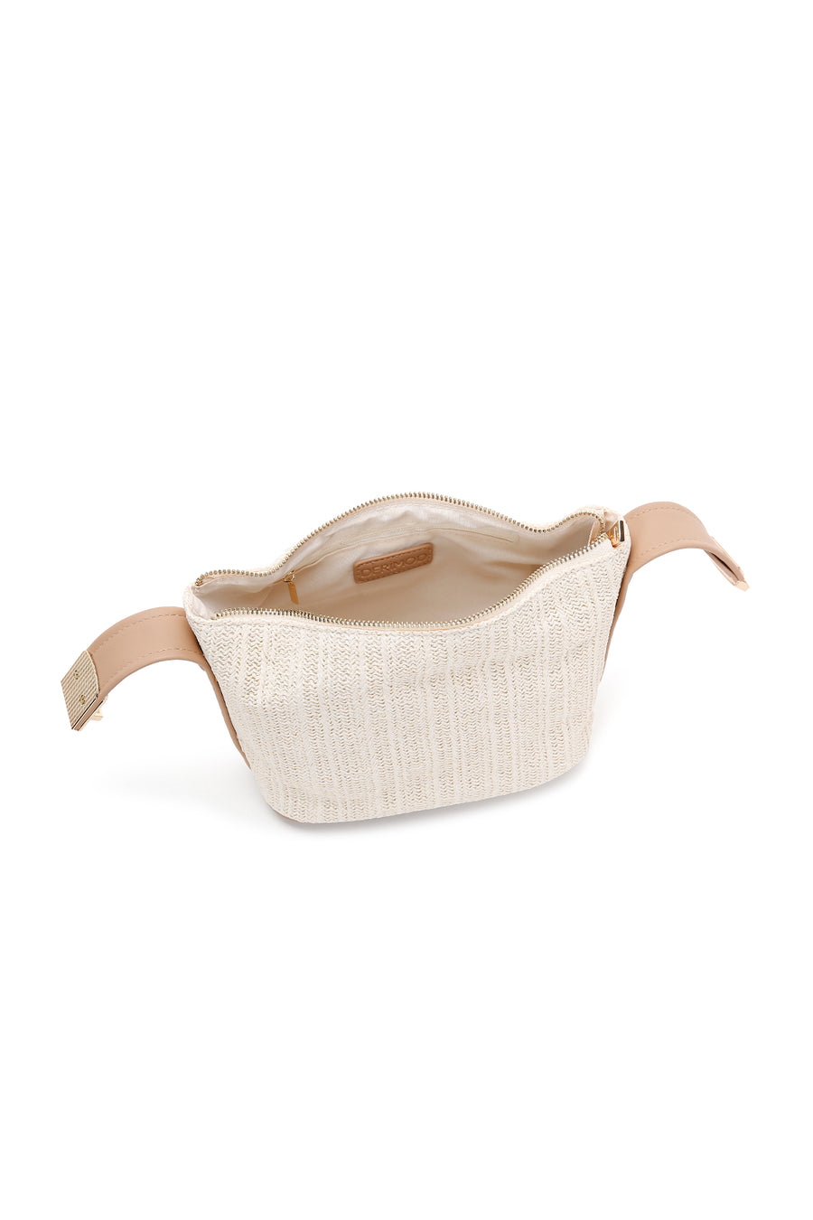 Women's Cream Long Straw Mini Handbag