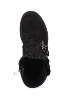 Women's Suede Boots with Stud and Buckle Detail | Derimod