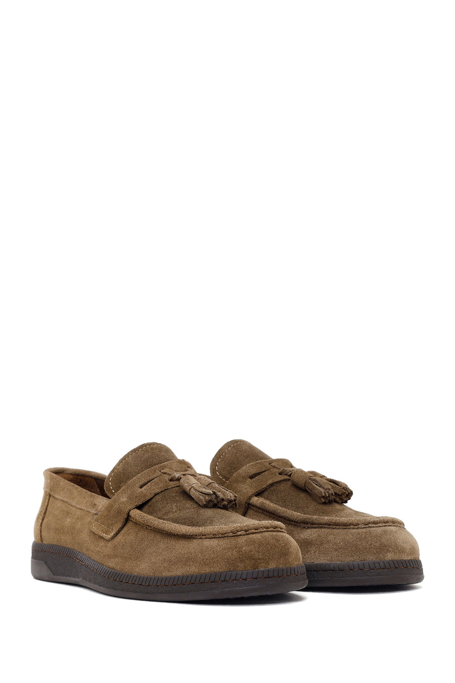 Erkek Taba Püsküllü Süet Deri Casual Loafer