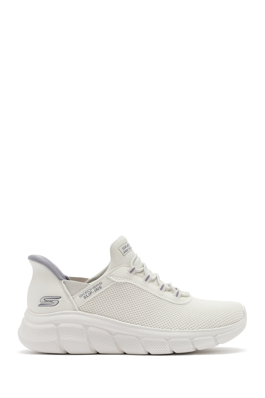 Skechers Women's White Bobs B Flex - Fan Fav Chunky Sole Fabric Sneakers 117502 OFWT | Derimod