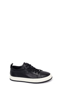Male Black Lace-Up Leather Sneaker | Derimod