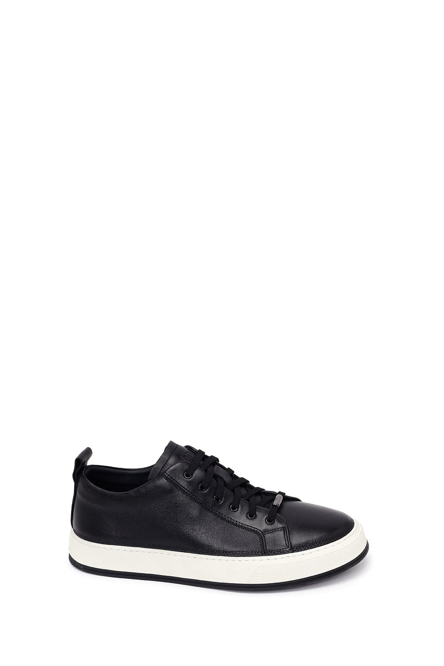 Male Black Lace-Up Leather Sneaker