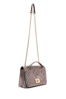 Women's Bronze Long Chain Strap Quilted Shoulder Bag | Derimod
