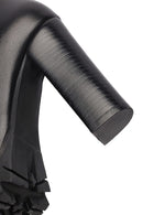 Woman Black Zip Closure High-Heeled Leather Boots | Derimod