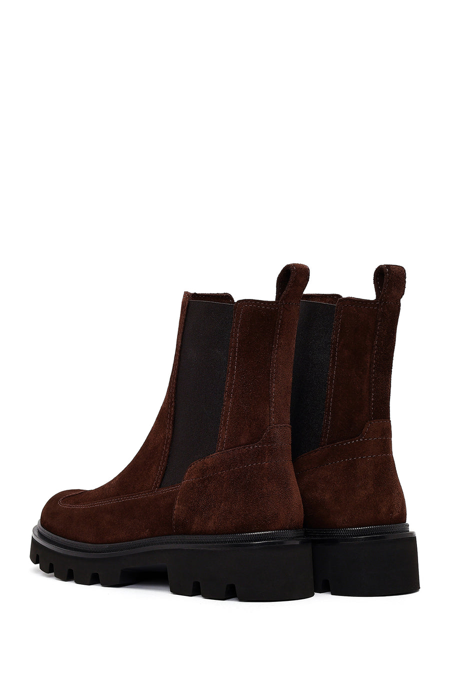 Women's Brown Suede Leather Chelsea Boots