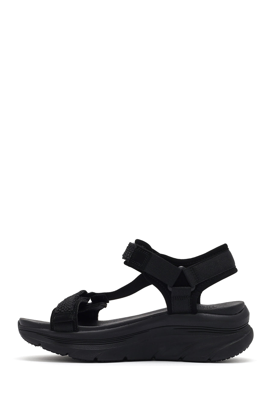 Skechers Women's Black D'lux Walker - Pretty Field Chunky Sole Sandal