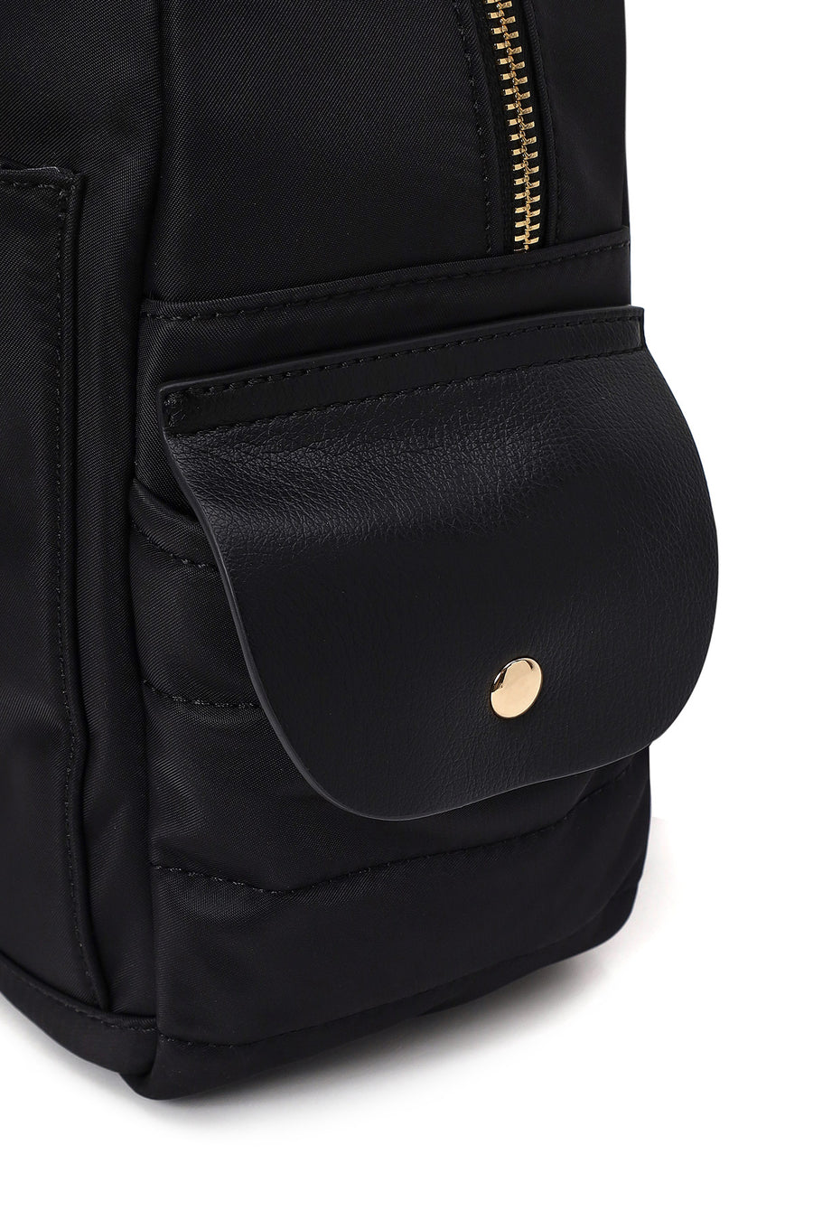 Woman Black Fabric Backpack