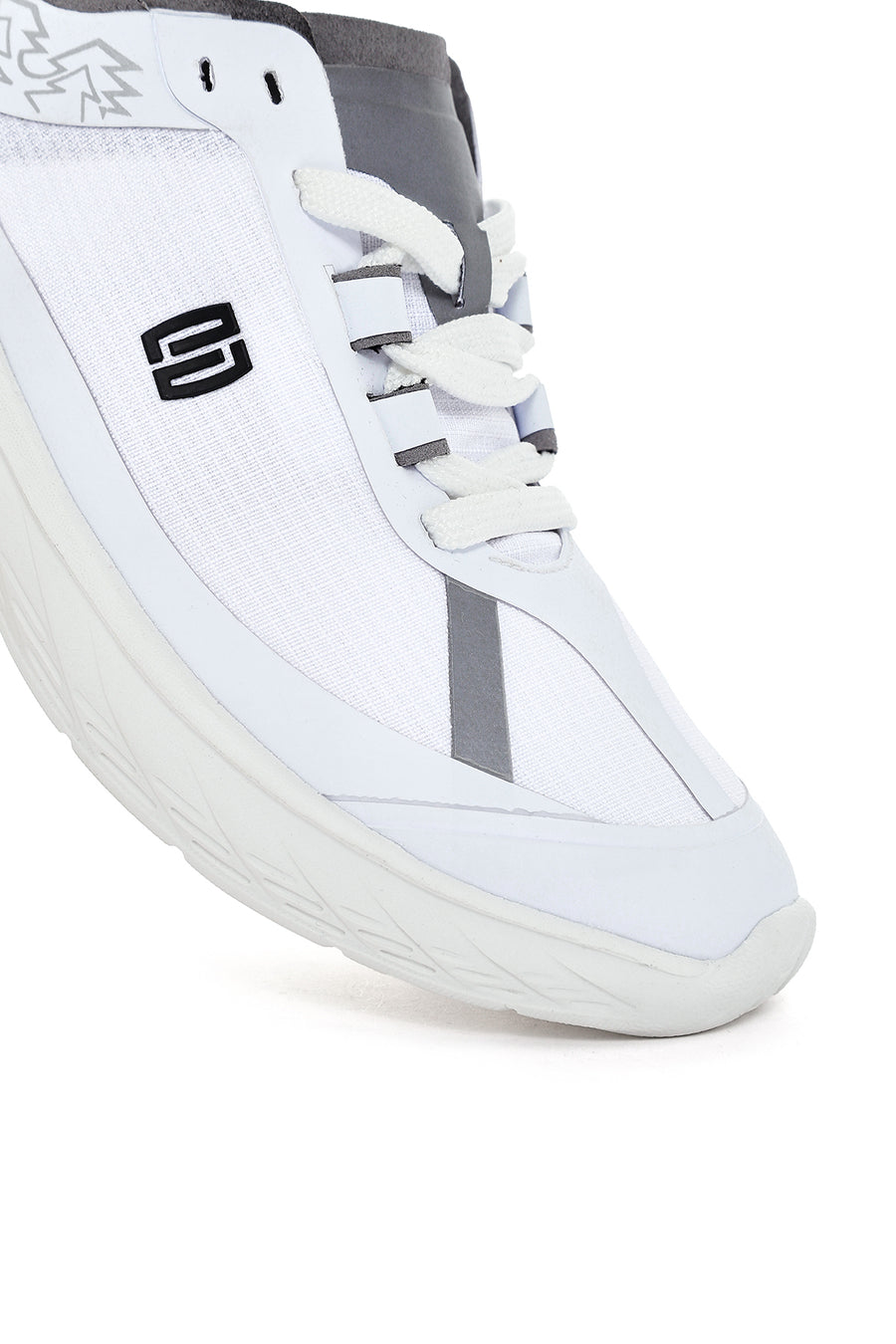 Women's White Lace-Up Thick Soled Sneaker