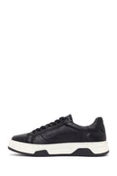Men's Black Thick Sole Lace Up Leather Sneaker | Derimod