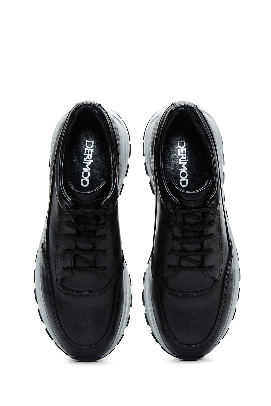 Erkek Siyah Deri Sneaker