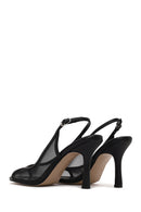 Woman Black Open-Back Stiletto Shoes | Derimod