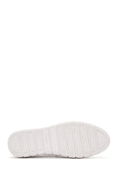 Woman White Laced Patterned Leather Comfort Shoes | Derimod