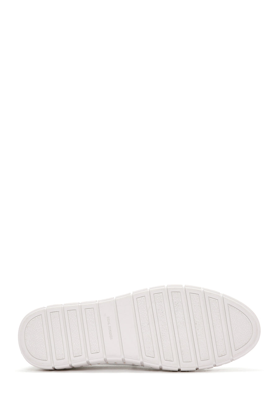 Woman White Laced Patterned Leather Comfort Shoes