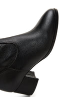 Women's Black Zippered Thick Heel Leather Casual Boots | Derimod